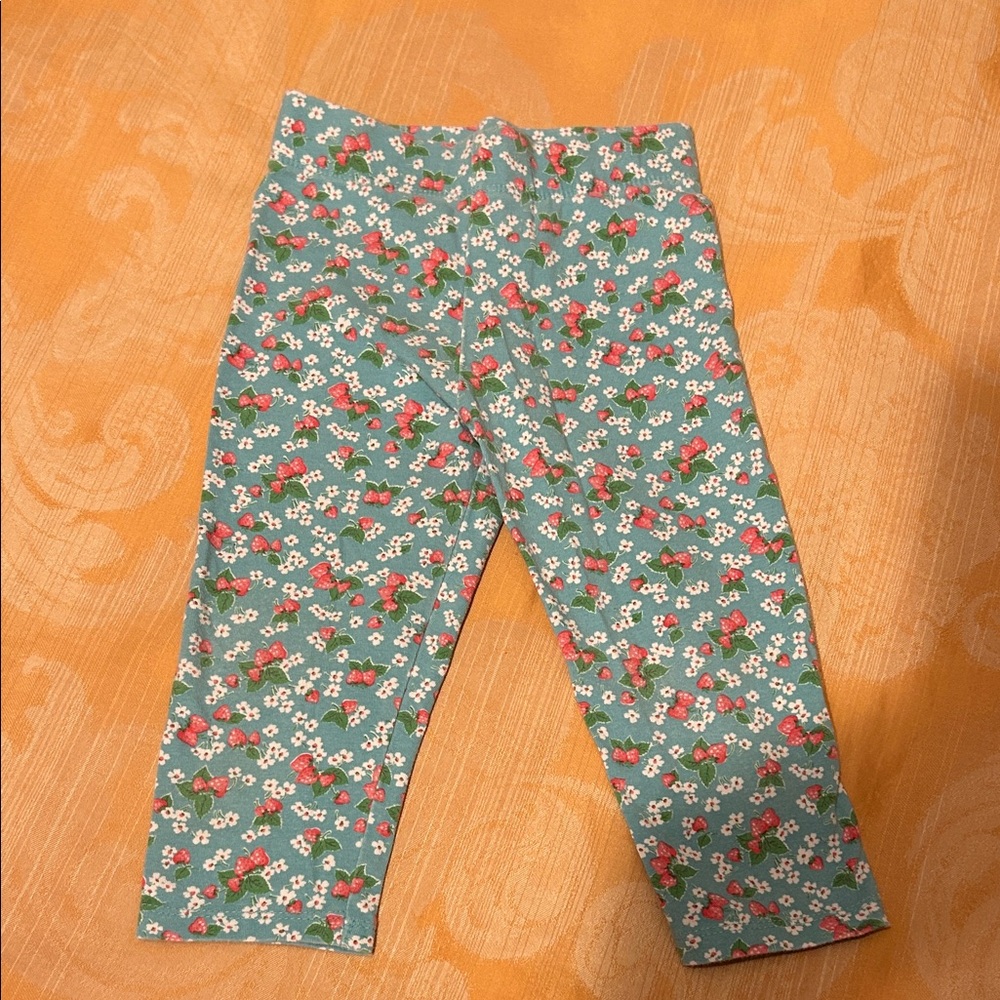 Mini Boden Floral Kids Capris- strawberries